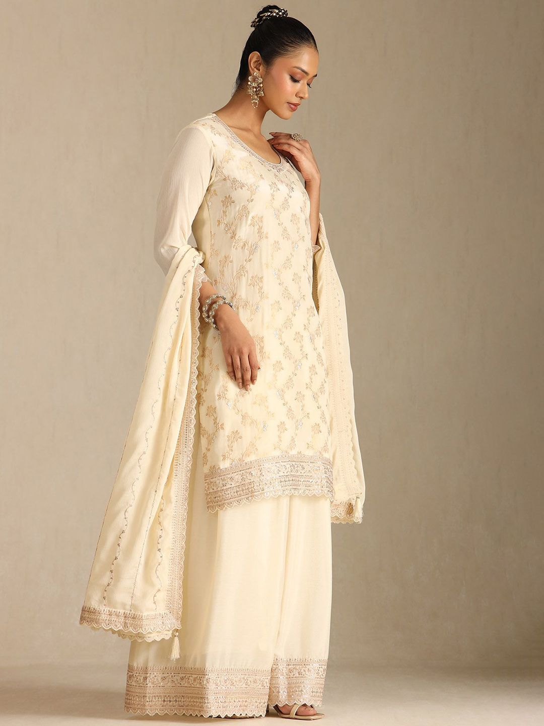 Dhiyona SO Women's Women Floral Printed Kurta with Palazzo & Dupatta