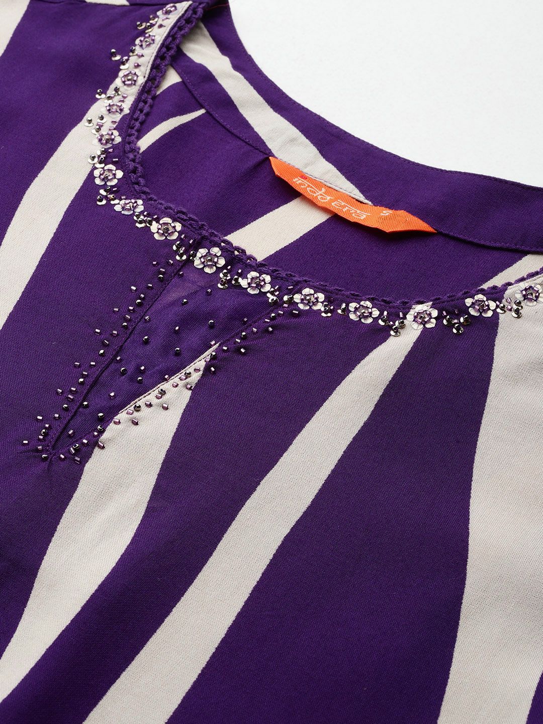 Dhiyona IE Printed Beads and Stones Kurta with Palazzos