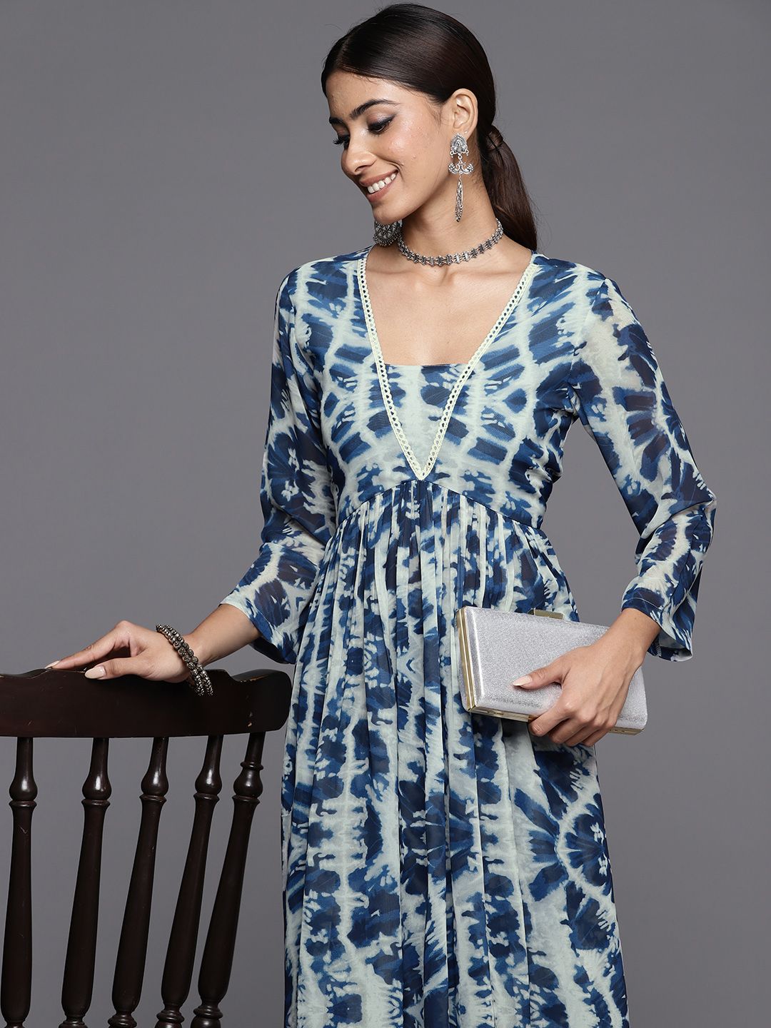 Dhiyona VA Women'sPrinted Empire Kurta with Palazzos