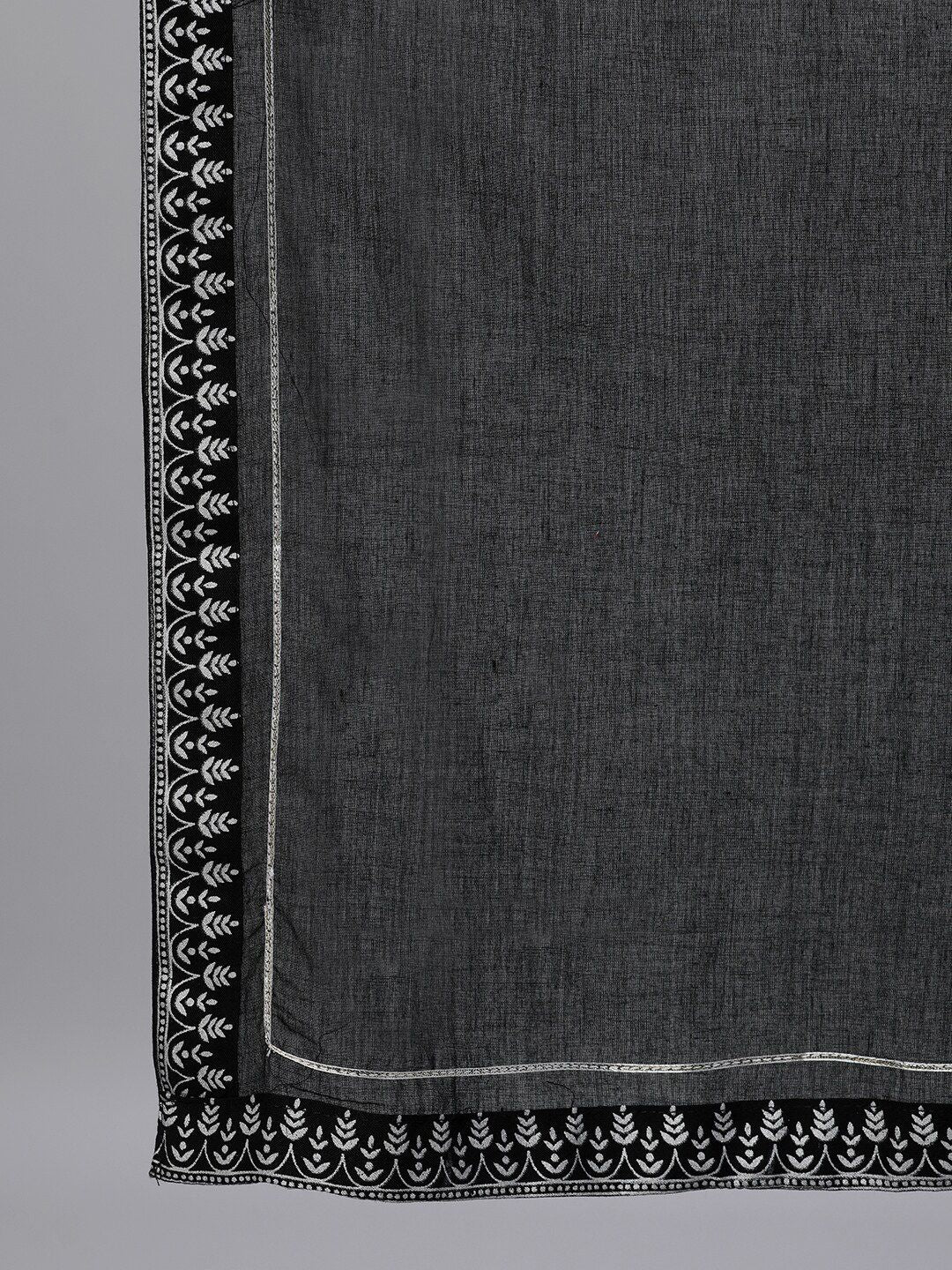 Dhiyona IS Women's Women Black Ethnic Motifs Printed Panelled Kurta with Palazzos & Dupatta