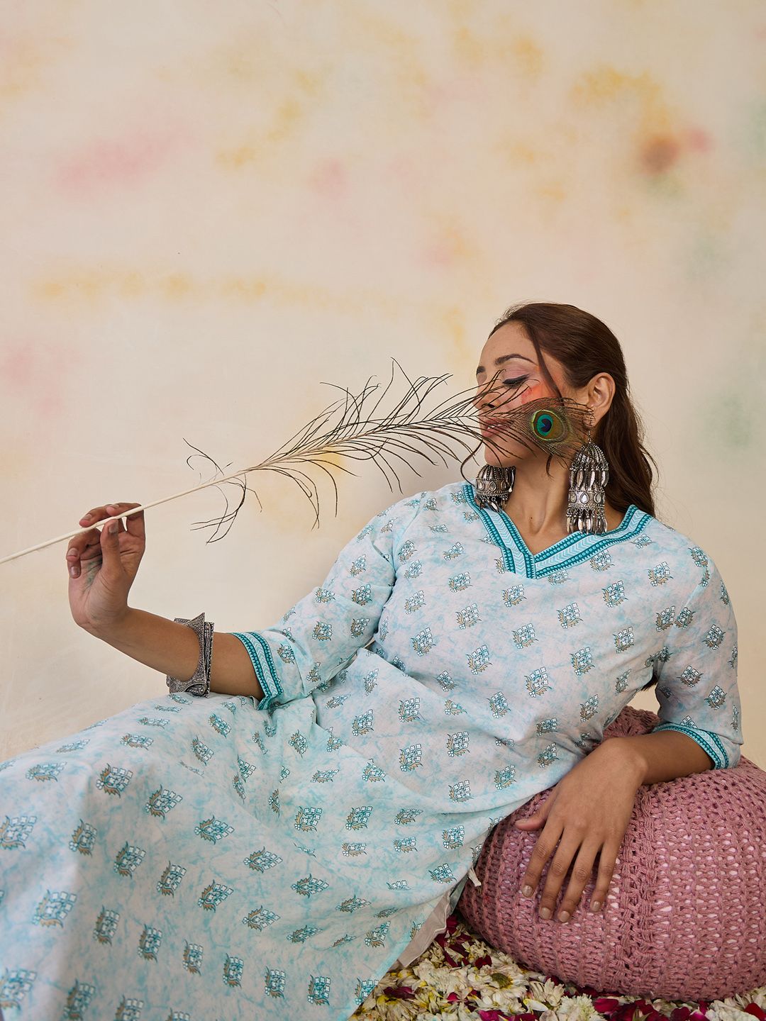 Dhiyona IE Women Ethnic Motifs Printed Floral Kurta