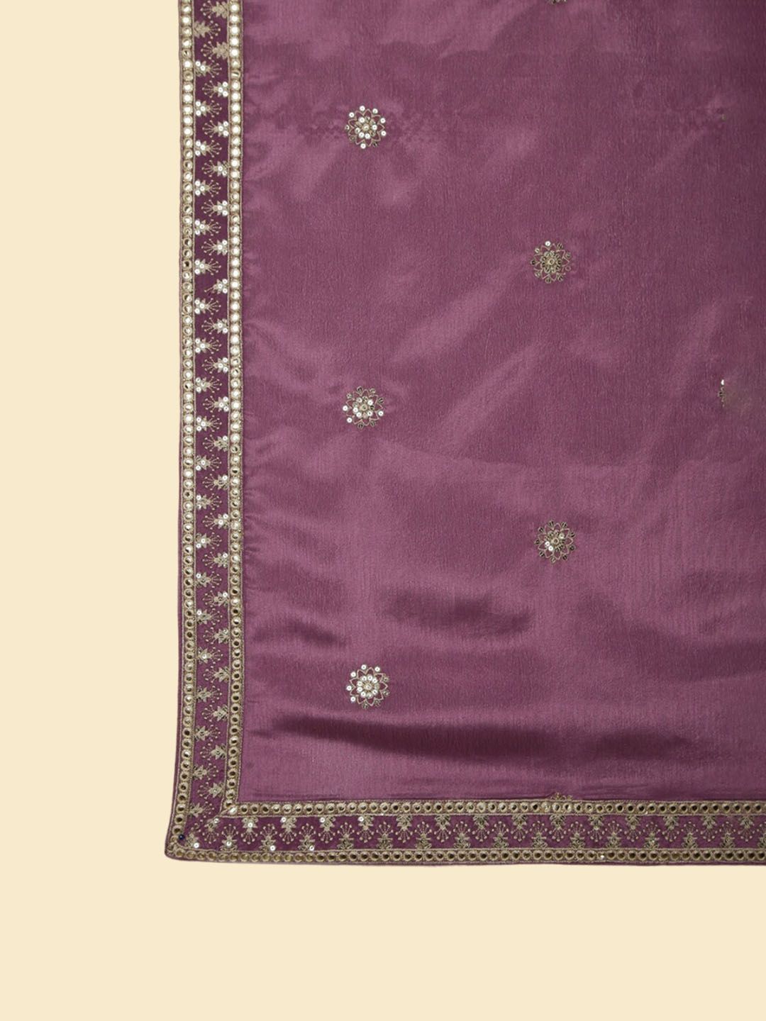Dhiyona SO Women's Women Floral Embroidered Angrakha Sequinned Kurta with Trousers & With Dupatta