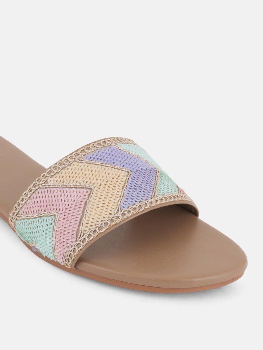 Dhiyona AK Embellished Open Toe Flats