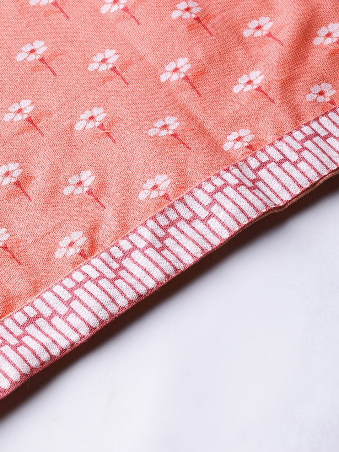 Dhiyona IS Women's Women Pink & Off-White Block Print Kurta with Palazzos