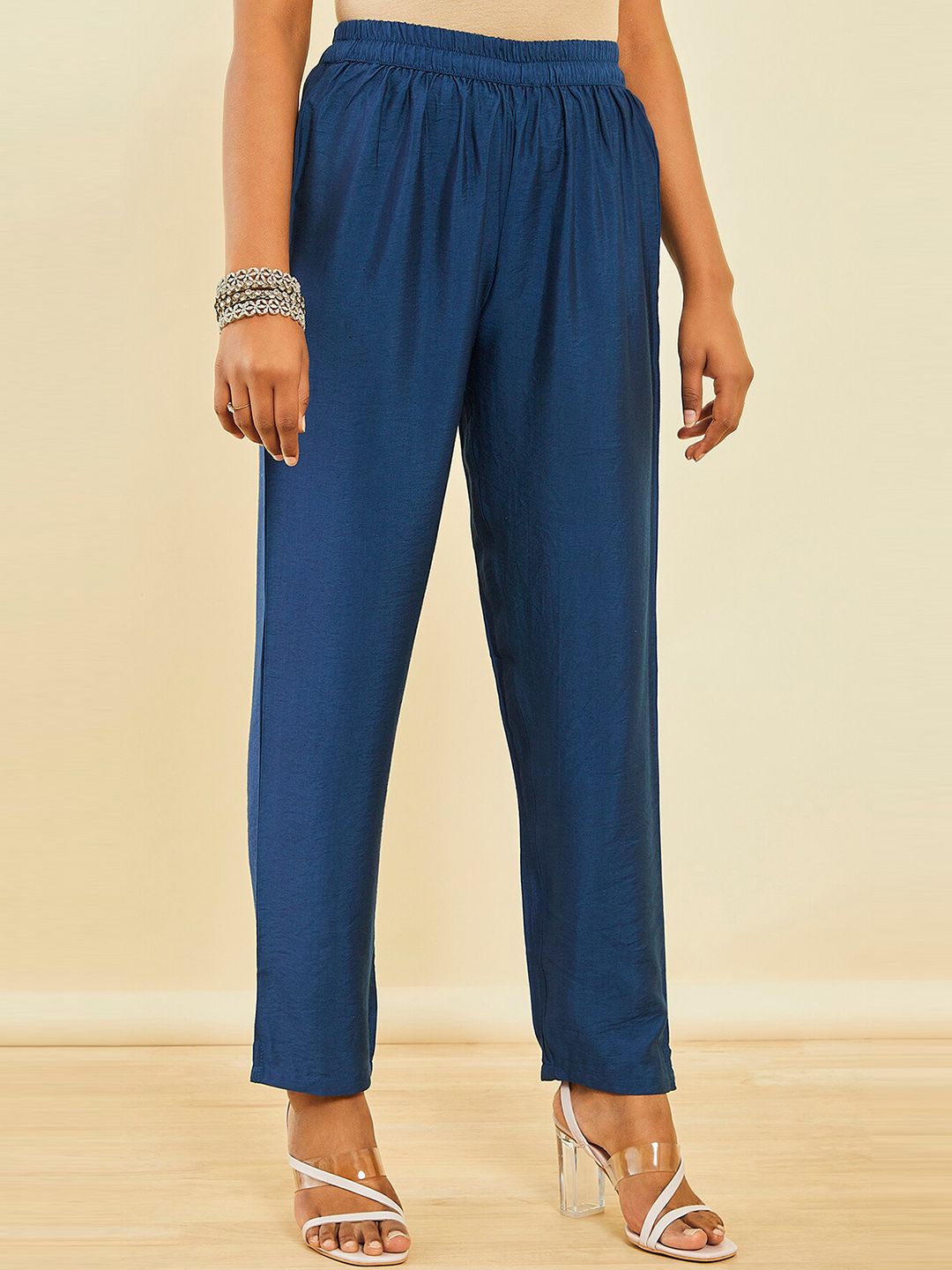 Dhiyona SO Women's Ethnic Motifs Printed Beads and Stones Kurta with Trousers & Dupatta