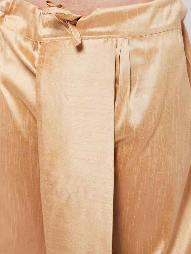 Men's Blue Silk Blend Straight Kurta and Dhoti Set