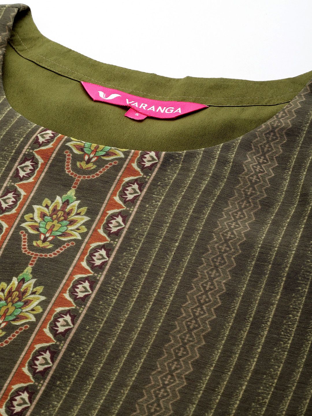 Dhiyona VA Women's Ethnic Motifs Printed Chanderi Silk Kurta with Trousers & With Dupatta