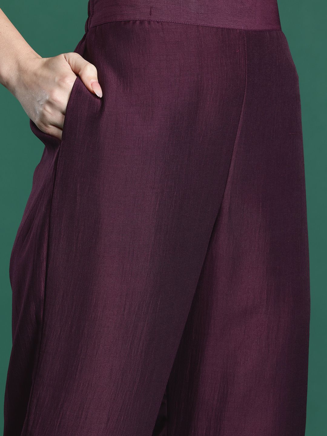 Dhiyona IE Ethnic Motifs Embroidered Gotta Patti Kurta with Trousers & With Dupatta
