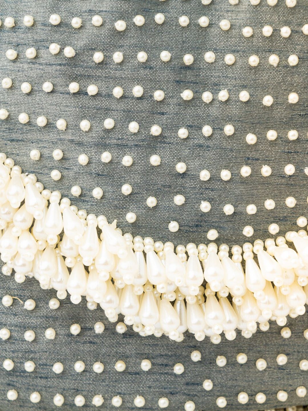 Dhiyona NR Grey & White Embroidered Potli Clutch