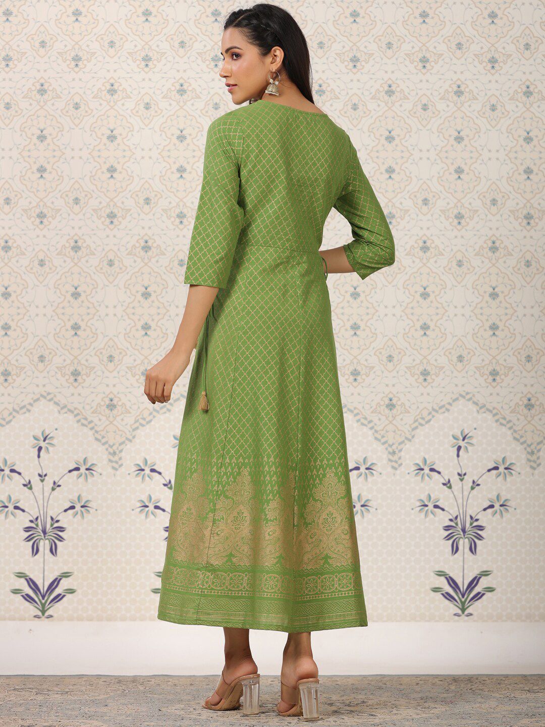Dhiyona OD Ethnic Motif Printed Pure Cotton A-Line Kurta