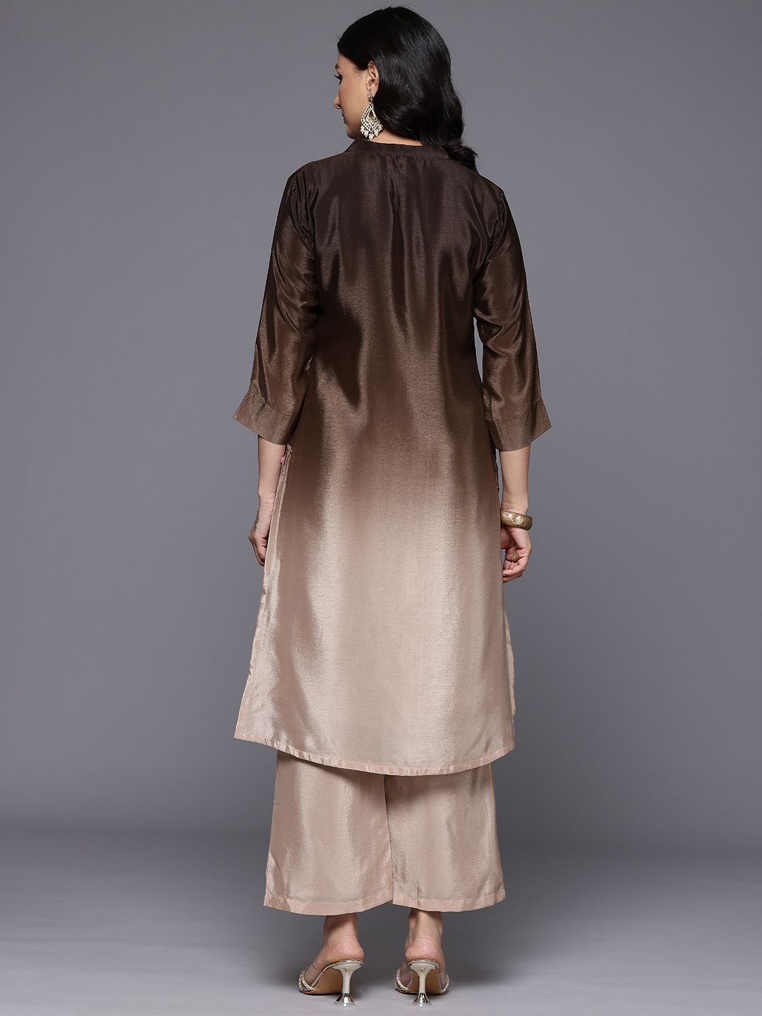 Dhiyona VA Women'sOmbre Sequine Embroidered Kurta with Trouser