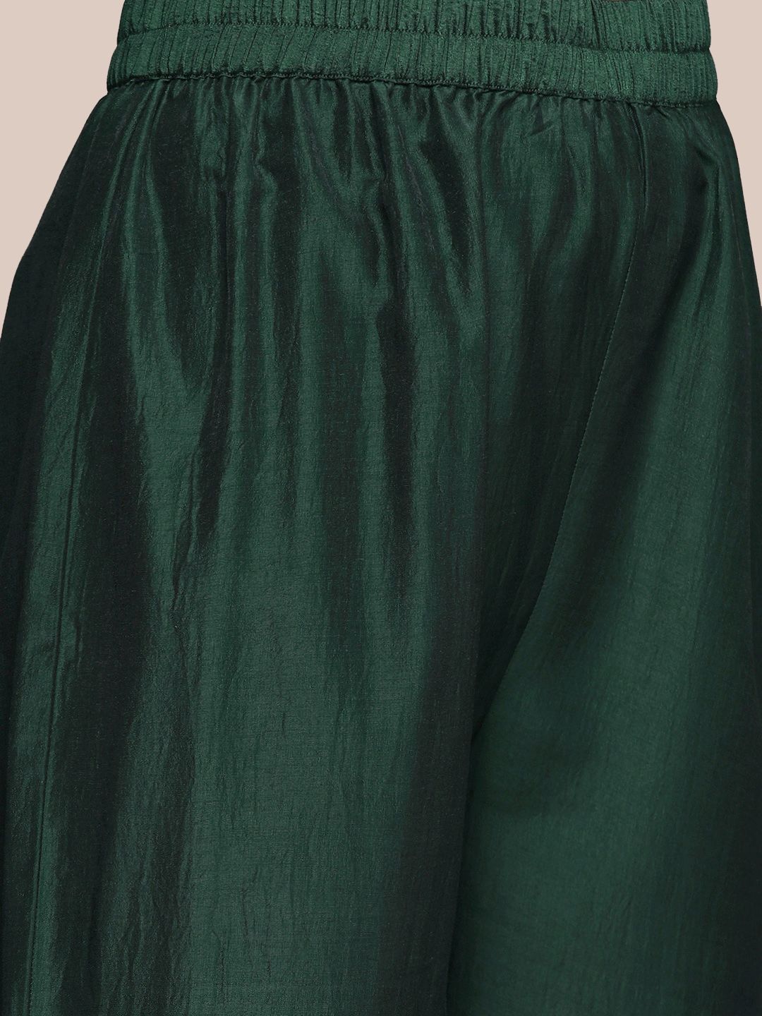 Dhiyona VA Women's Green Yoke Design Mirror Work Kurta with Trousers & Dupatta