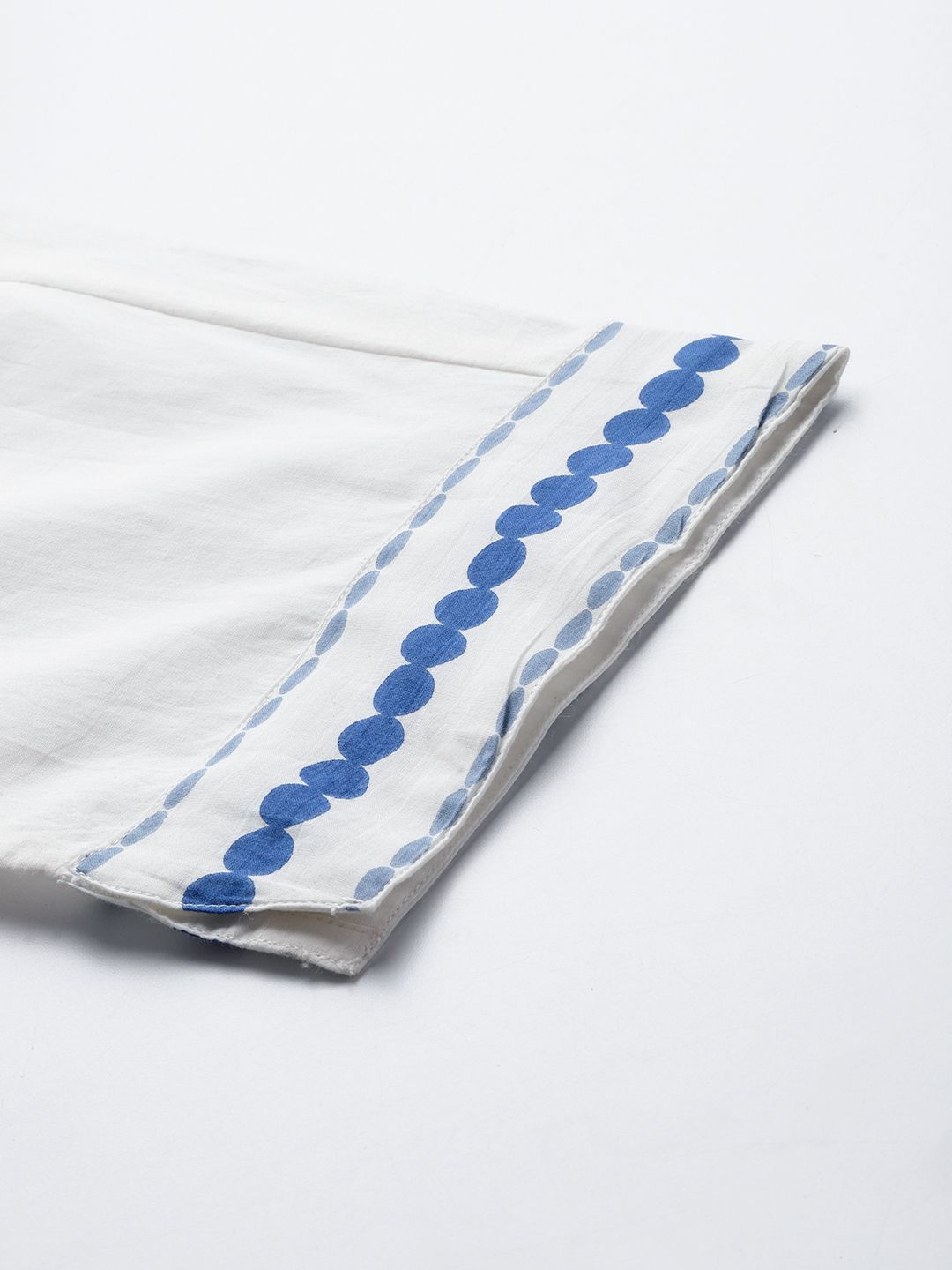 Printed PleatedPure Cotton Kurta with Trousers