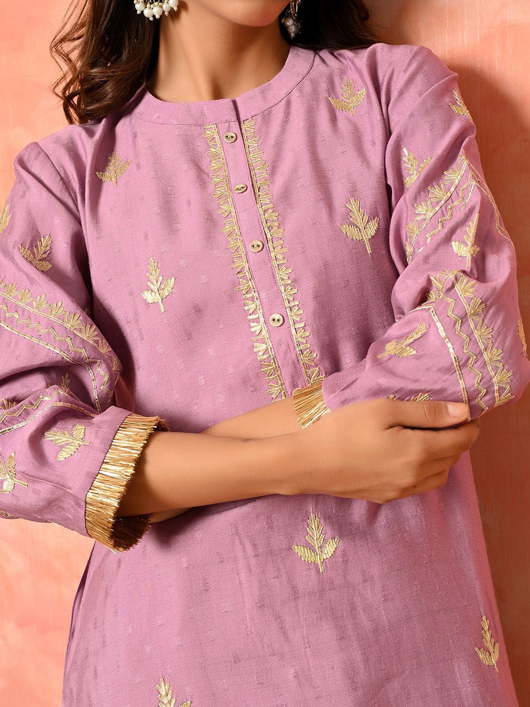 Dhiyona SN Women's Solid Embroidered Kurta with Dhoti Pant & Dupatta