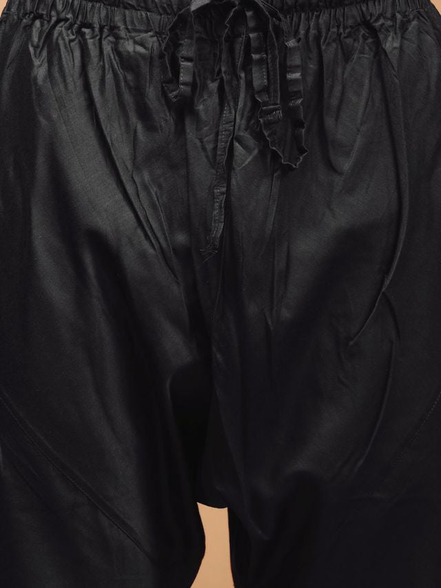 Men's Black Georgette Straight Kurta Pyjama Set