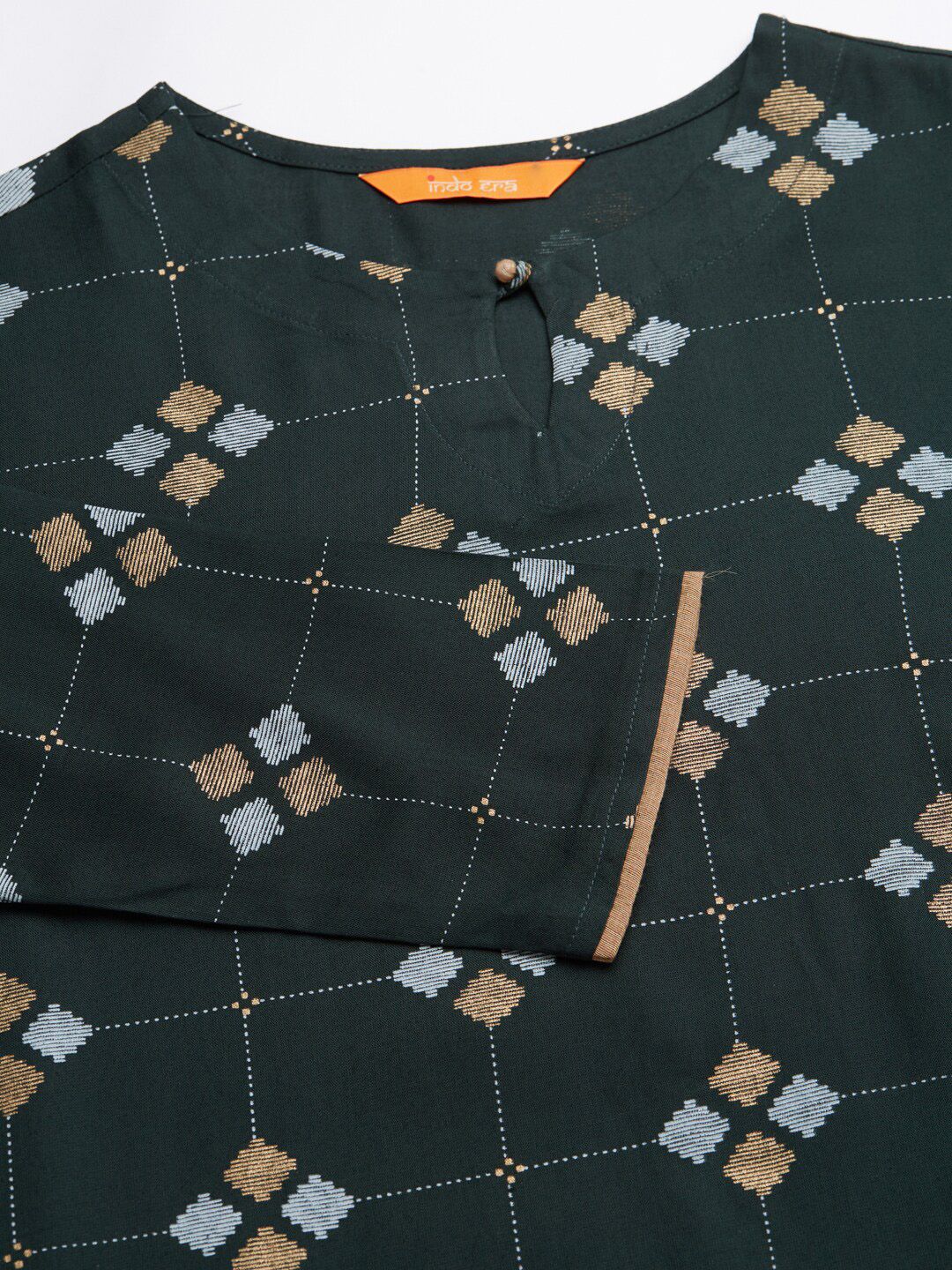 Dhiyona IE Women Green Printed Straight Kurta