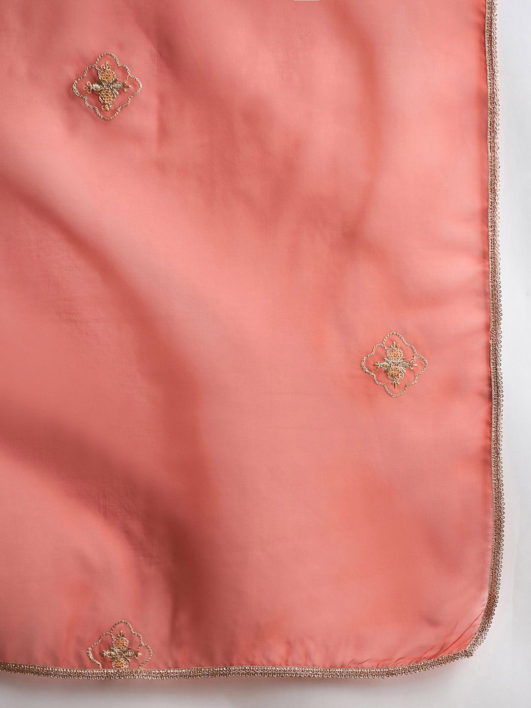 Dhiyona IE Ethnic Motifs Embroidered Thread Work Straight Kurta With Trousers & Dupatta