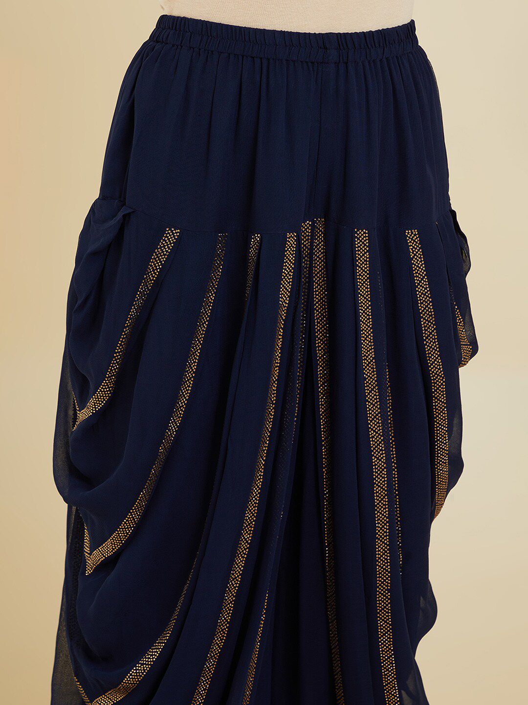 Dhiyona SO Women's Women Ethnic Motifs Silk Georgette Kurta with Dhoti Pants & With Dupatta