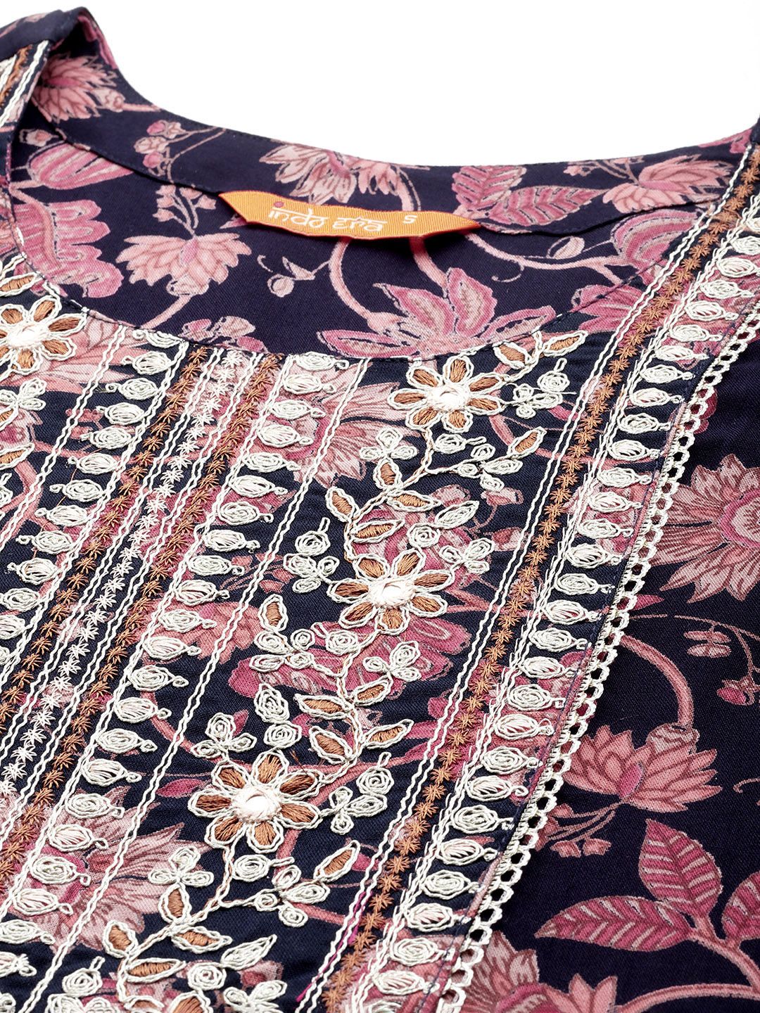 Dhiyona IE Women Floral Printed Thread Work Kurta