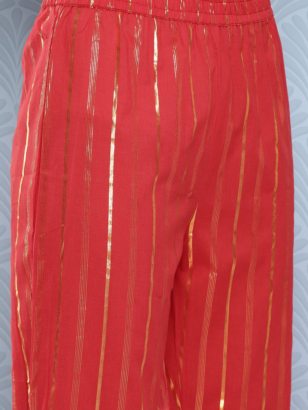 Dhiyona VA Women'sStriped Regular Pure Cotton Kurta with Trousers & With Dupatta