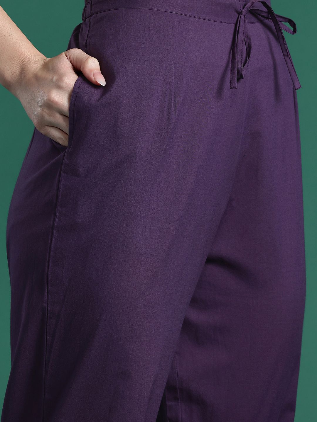 Dhiyona IE Floral Embroidered Pure Cotton Kurta with Trousers & Dupatta