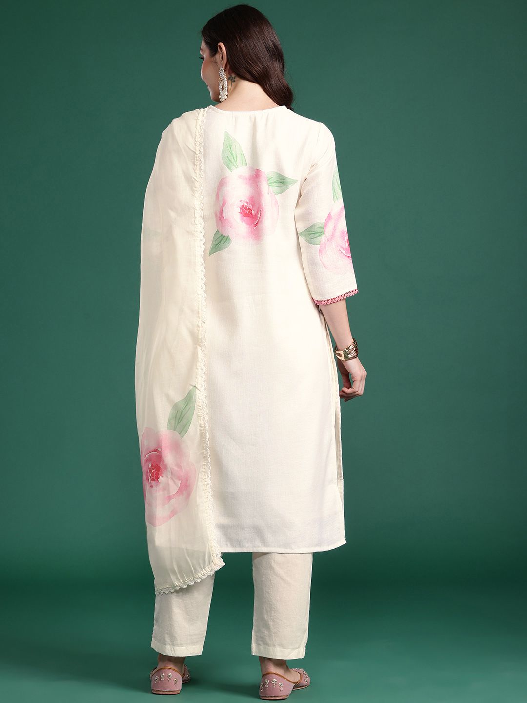 Women Floral Printed Kurta with Trousers & Dupatta