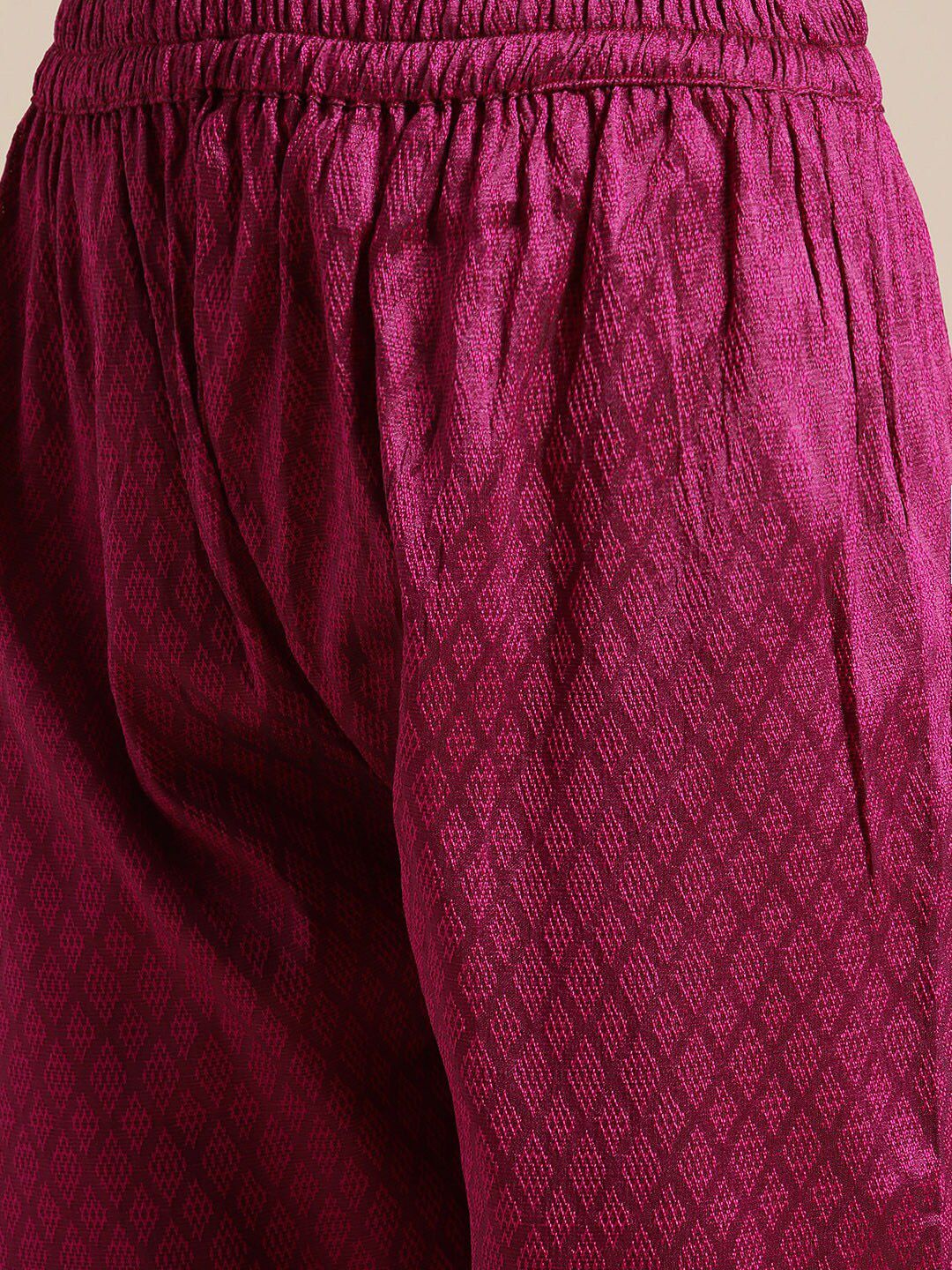 Dhiyona VA Women's Magenta Ethnic Motifs Kurta with Trousers & With Dupatta