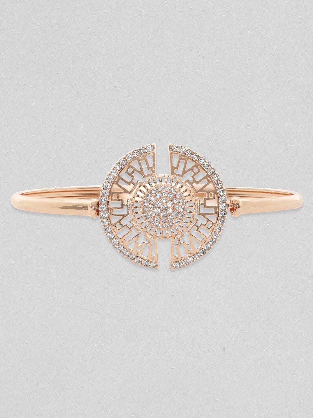 Dhiyona RJ Women's Gold-Plated Cubic Zirconia Bangle-Style Bracelet