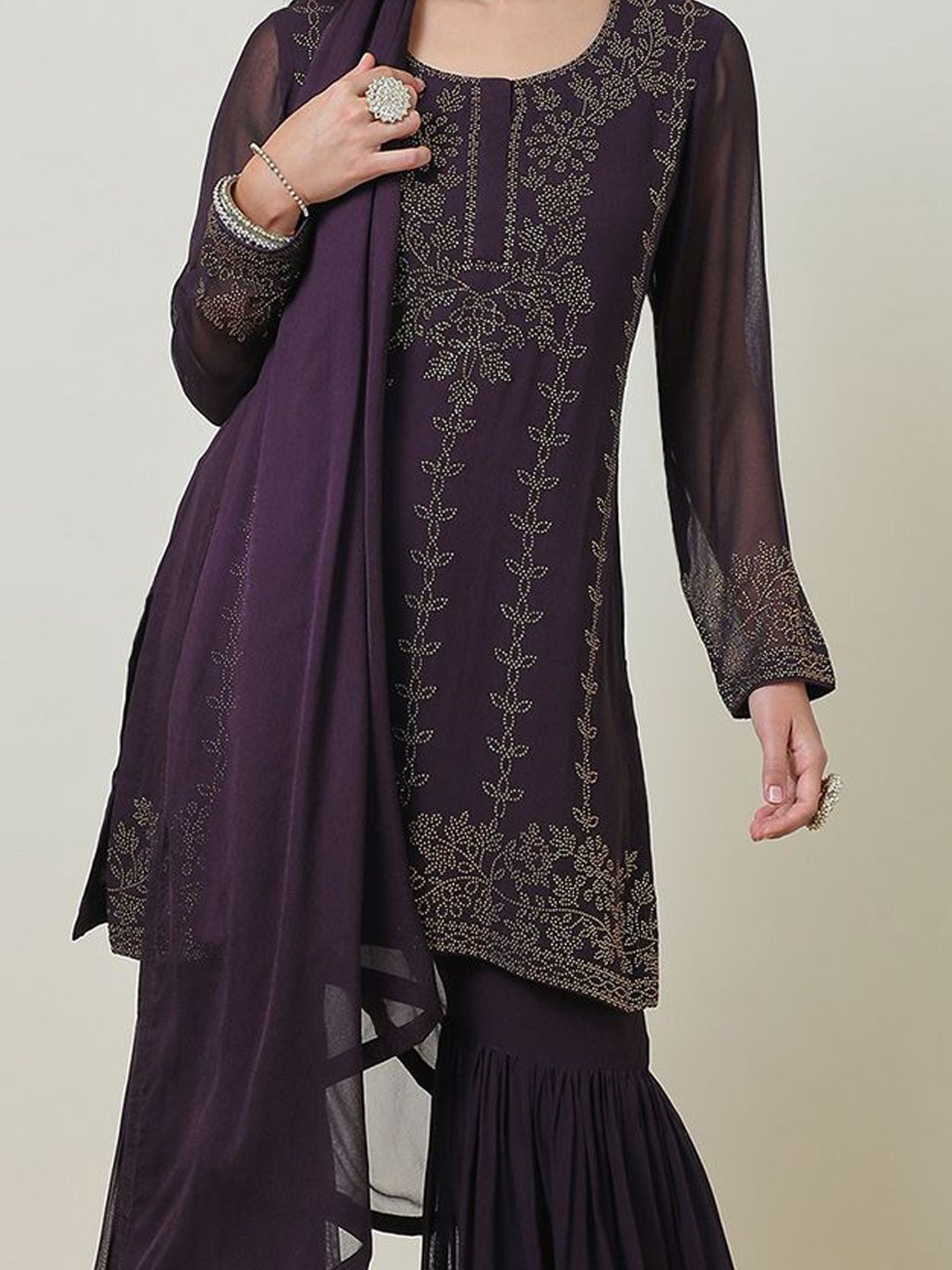 Dhiyona SO Women's Georgette Suit Set With Stone Work