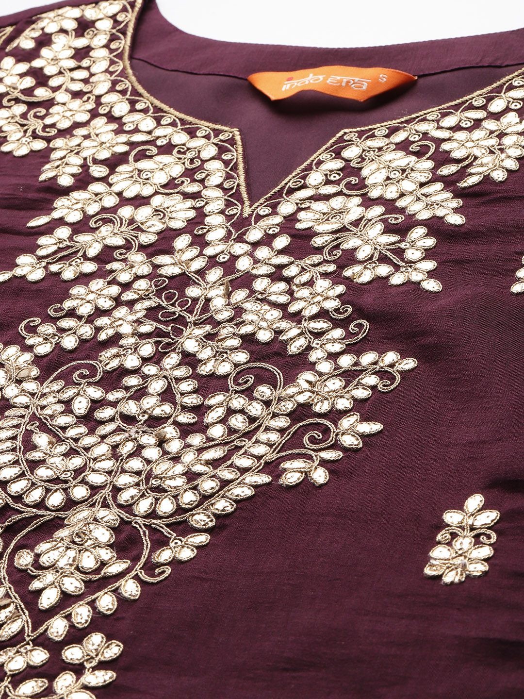 Dhiyona IE Ethnic Motifs Embroidered Gotta Patti Kurta with Trousers & With Dupatta