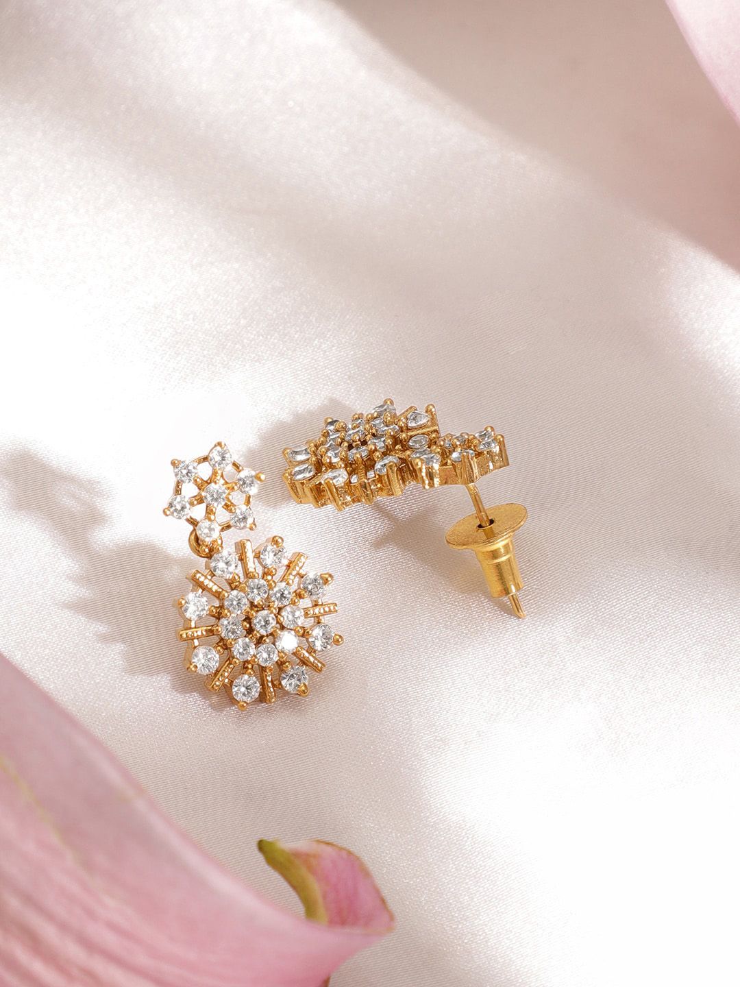 Dhiyona RJ Women's 22K Gold-Plated Floral Cubic Zirconia Studded Jewellery Set