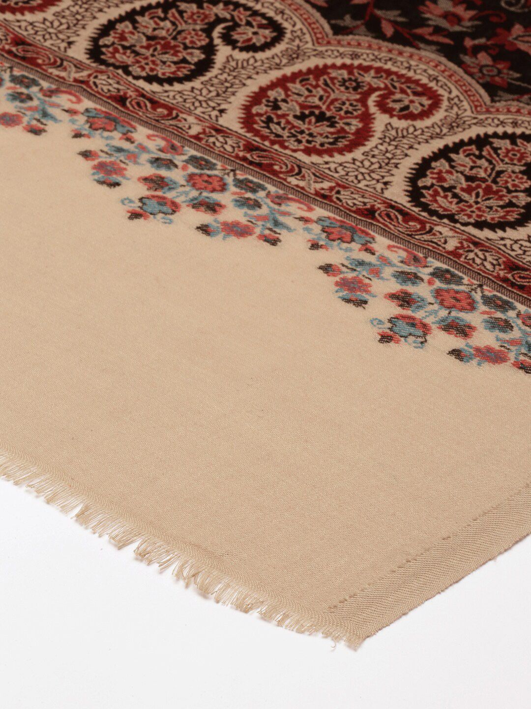 Dhiyona PA Women Black & Beige Woven Design Jamawar Shawl