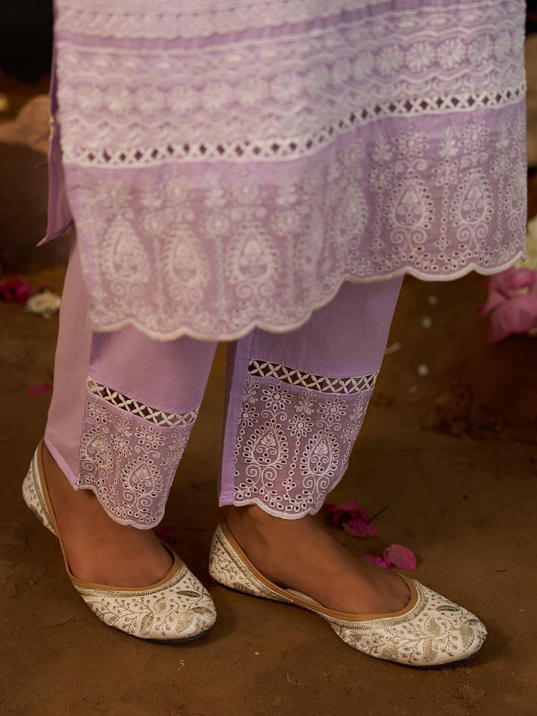 Women Ethnic Motifs Embroidered Cotton Kurta with Trousers & Dupatta