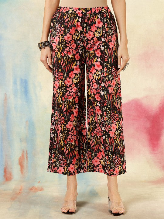 Women's Women Floral Printed Regular Pure Cotton Kurta with Trousers & With Dupatta