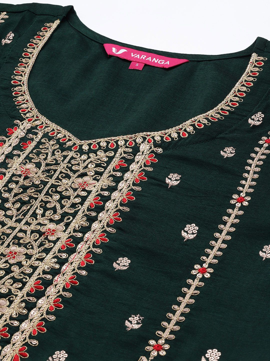 Dhiyona VA Women's Ethnic Motifs Embroidered Kurta with EmbroideredTrousers & With Dupatta