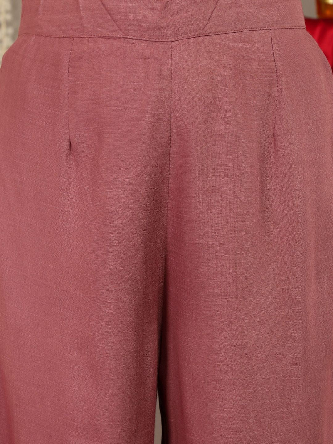 Dhiyona VA Women'sGotta Patti Detail Straight Kurta & Trousers With Dupatta