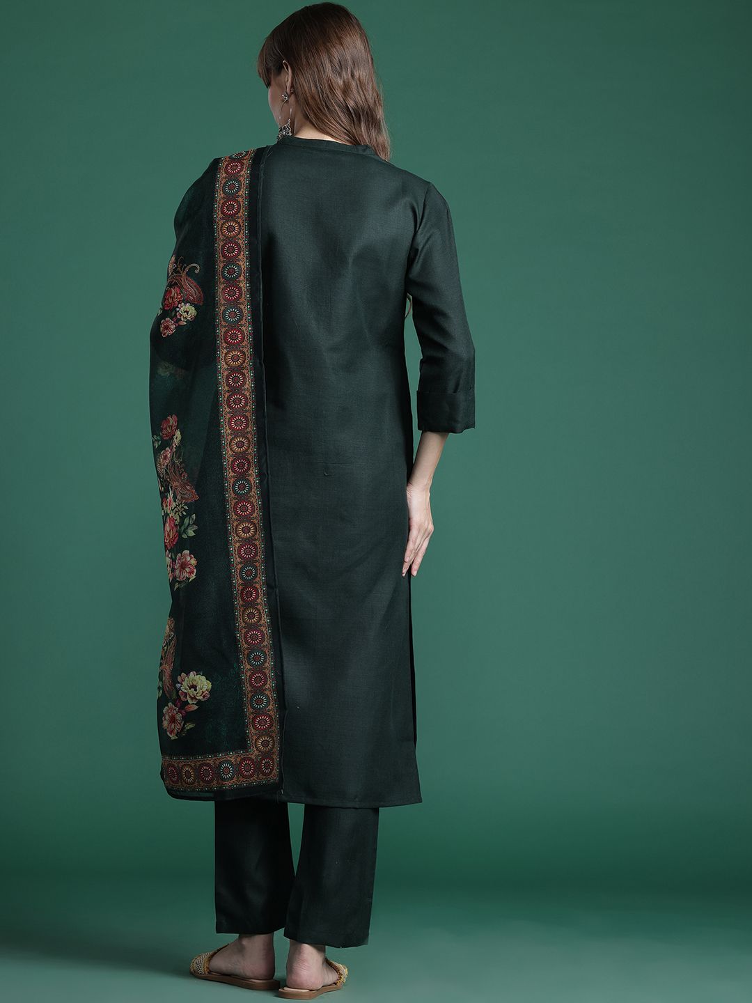 Women Ethnic Motifs Embroidered Kurta with Trousers & Dupatta