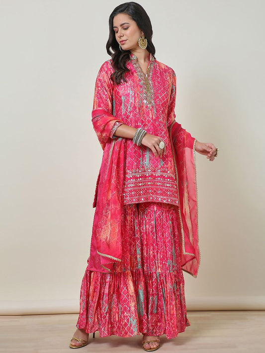 Dhiyona SO Women's Brasso Suit Set With Mirror Work