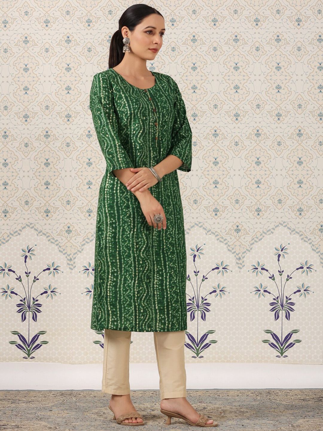 Dhiyona OD Bandhani Printed Straight Kurta