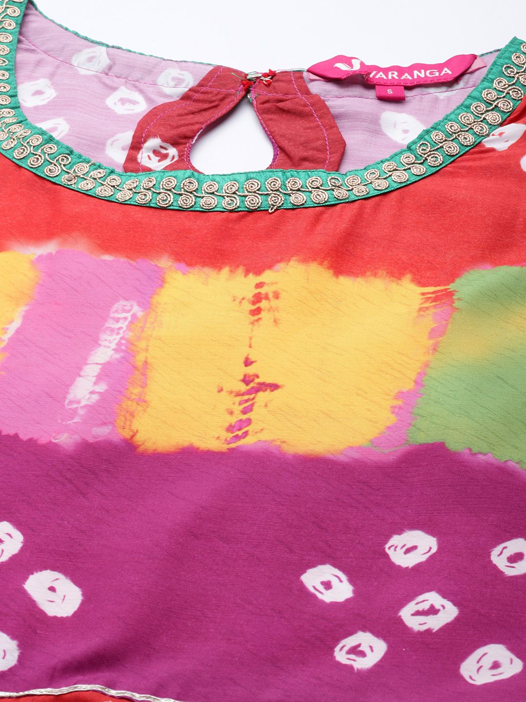 Dhiyona VA Women's Multicoloured Bandhani Printed Kurta with Salwar