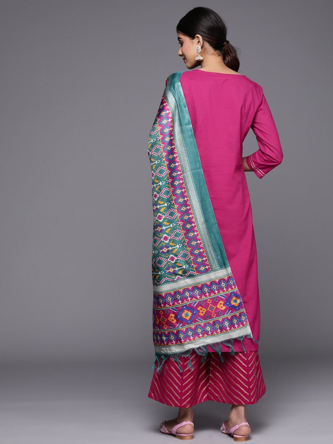 Dhiyona VA Women'sFloral Printed Regular Kurta With Palazzos & Dupatta