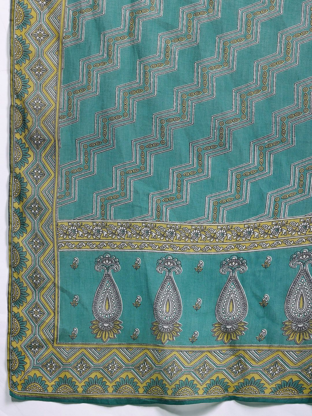 Dhiyona IE Ethnic Motifs Embroidered Pure Cotton Kurta with Trousers & With Dupatta