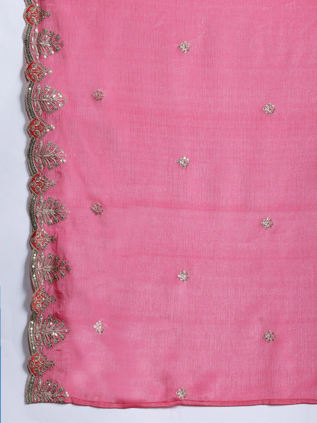 Dhiyona IE Ethnic Motifs Embroidered Panelled Sequinned Kurta With Palazzos & Dupatta
