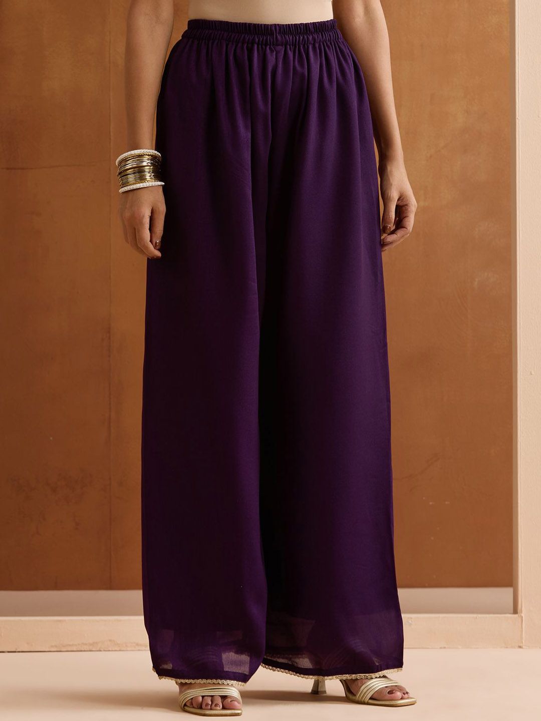 Dhiyona IS Women's Floral Embroidered Yoke Design Notch Neck Kurta With Palazzos And Dupatta