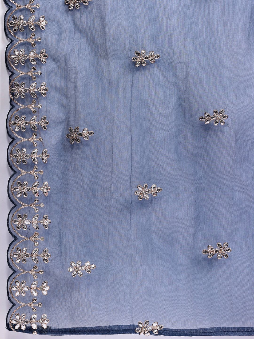 Dhiyona IE Ethnic Motifs Embroidered Gotta Patti Kurta With Trousers & Dupatta