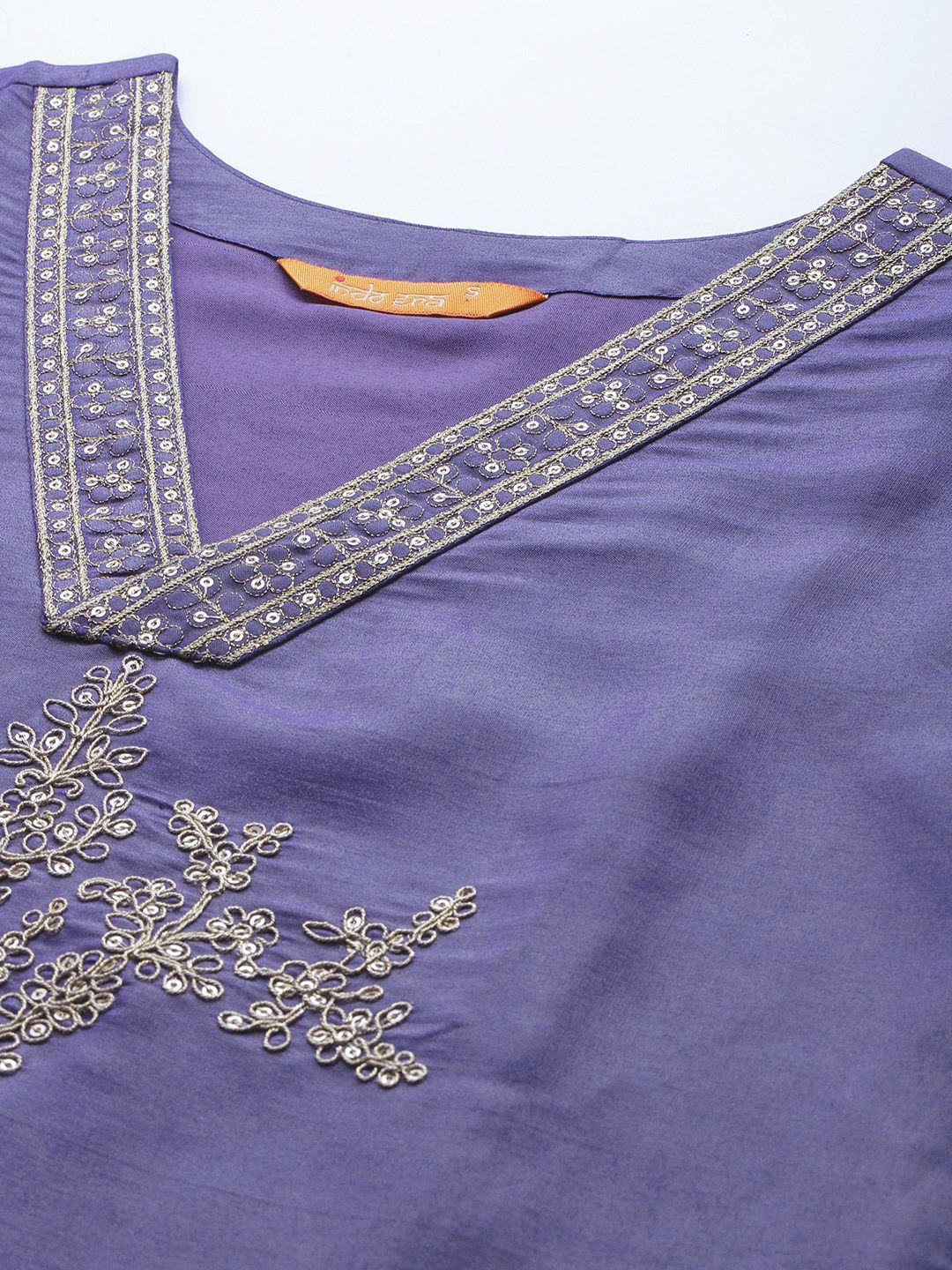 Dhiyona IE Floral Embroidered Sequinned Kurta With Trousers & Dupatta