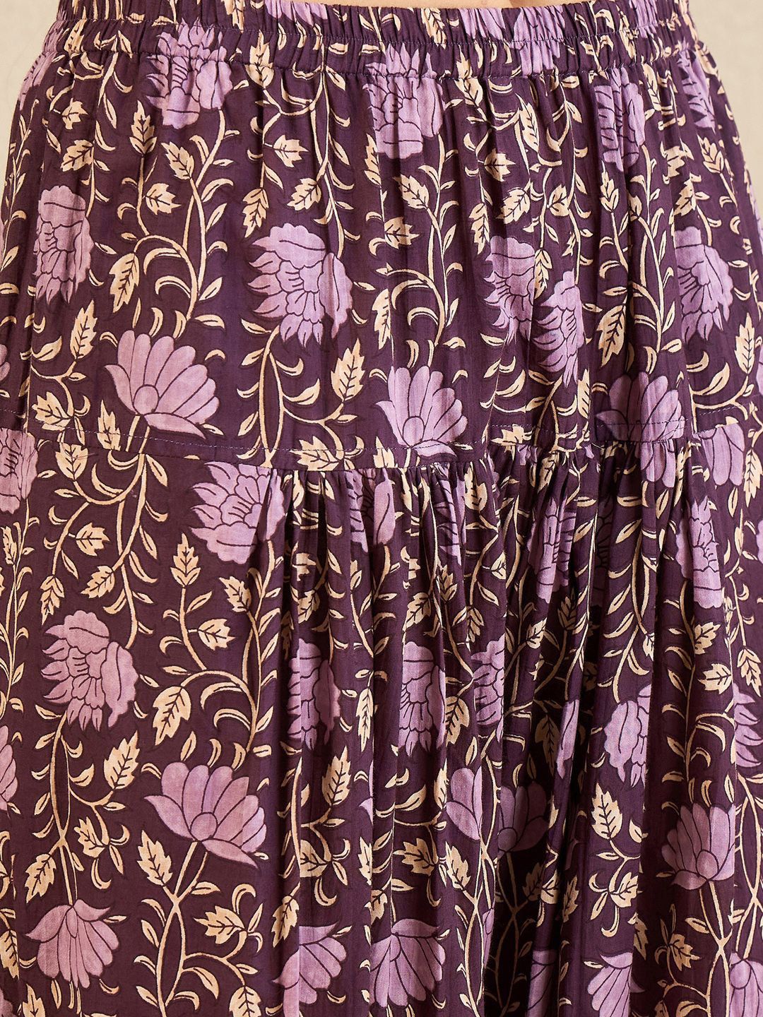 Dhiyona IE Floral Yoke Design Gotta Patti Pure Cotton Straight Kurta With Salwar & Dupatta