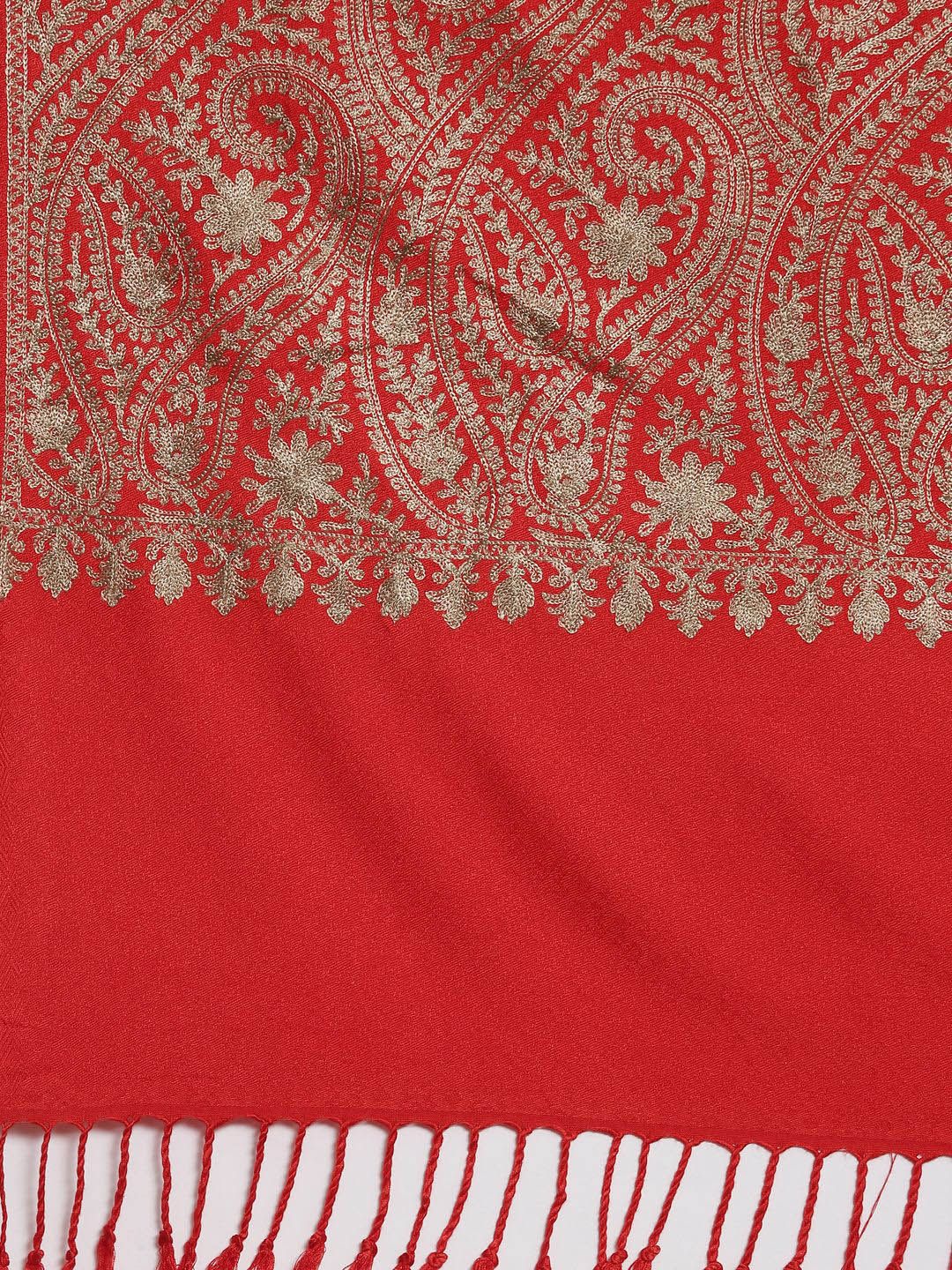 Dhiyona PA Women Red Aari Embroidered Shawl