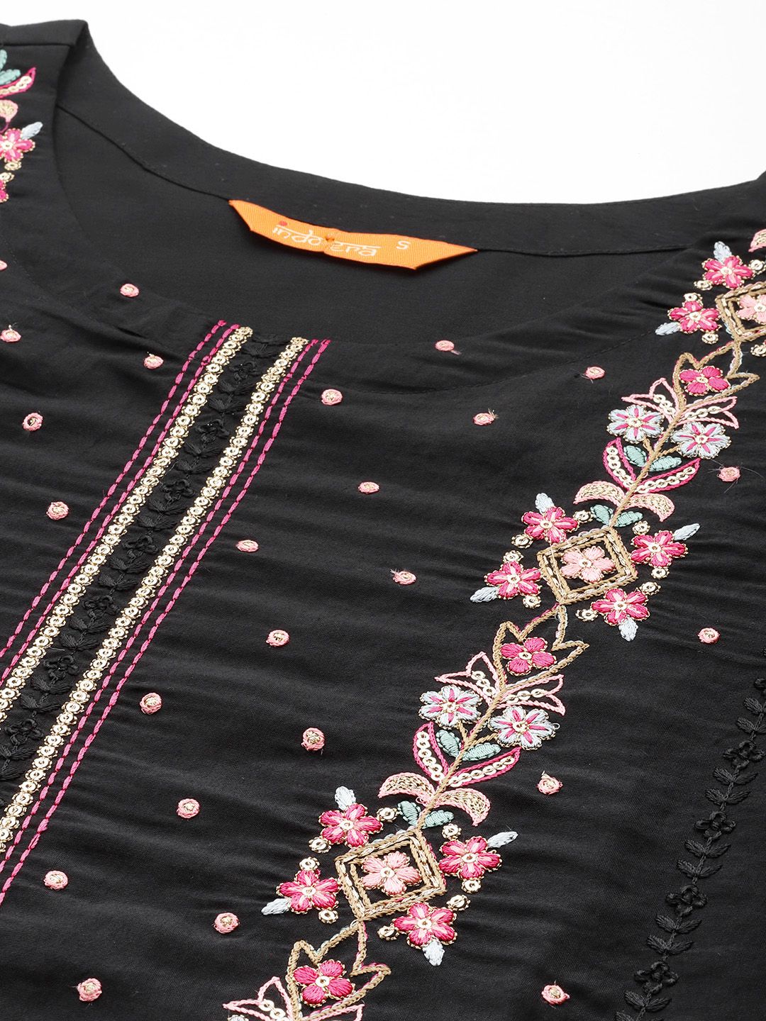 Dhiyona IE Women Floral Embroidered Regular Thread Work Kurta with Trousers & With Dupatta