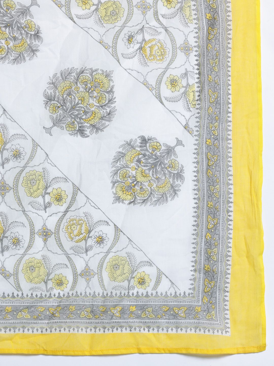 Dhiyona IE Ethnic Motifs Printed Sequinned Pure Cotton Kurta With Trousers & Dupatta